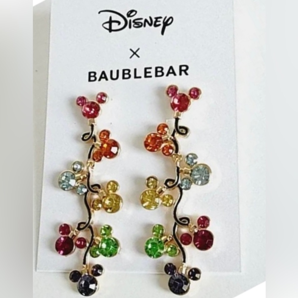Disney BaubleBar Mickey Mouse Earrings Multicolored Dangle Pierced Stud Earrings